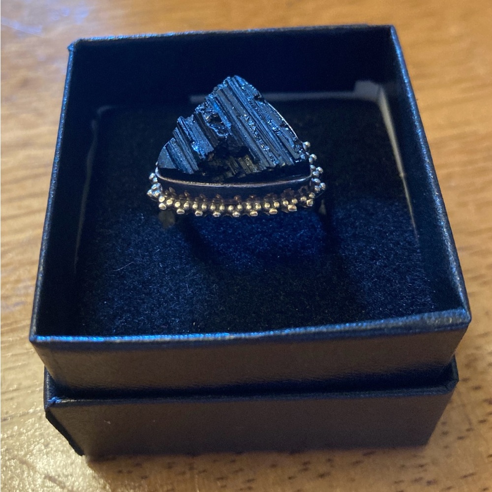 Tourmaline silver ring size 6.25